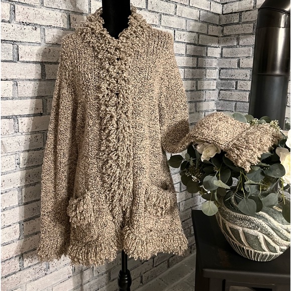 NINE WEST  Ladies Long Popcorn Shag Sweater/Coat NWOT - Picture 10 of 11